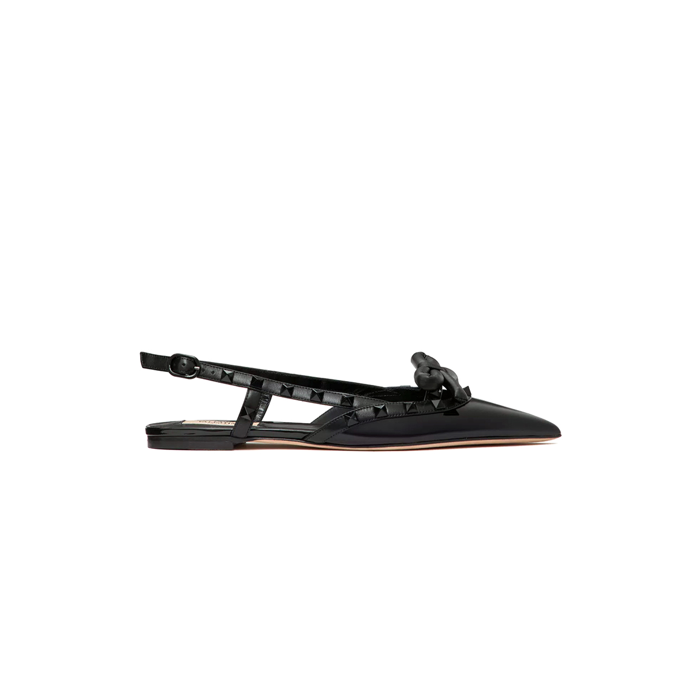 VALENTINO ROCKSTUD BOW SLINGBACK BALLERINA IN PATENT LEATHER WITH TONE-ON-TONE STUDS 5W2S0IQ2IXH_0NO VALENTINO ROCKSTUD BOW SLINGBACK BALLERINA IN PATENT LEATHER WITH TONE-ON-TONE STUDS 5W2S0IQ2IXH_0NO